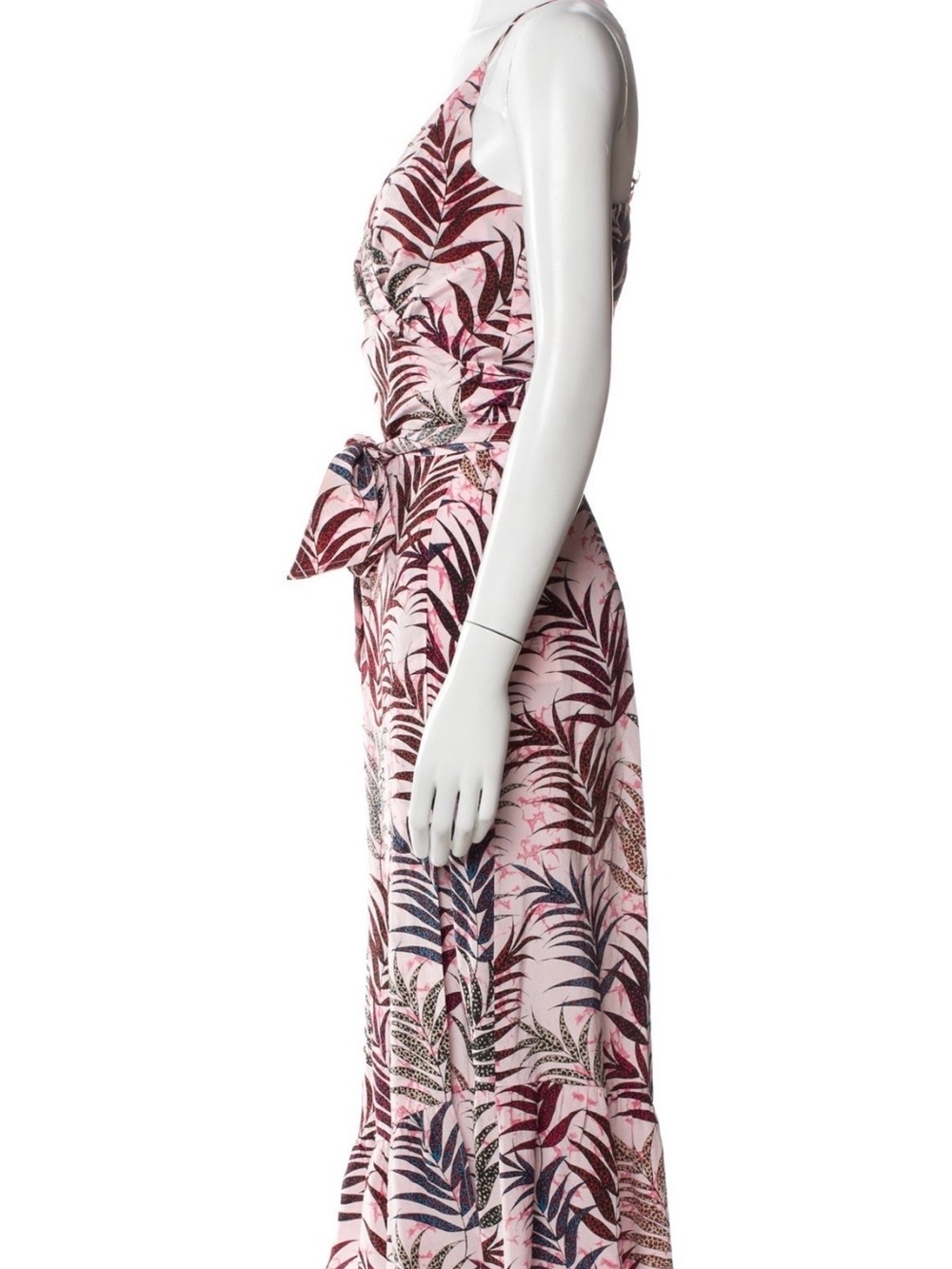 Sandro Paris Koxie Silk Wrap Midi Dress Tropical Print SZ 1 (fits XS/S) - Picture 4 of 10